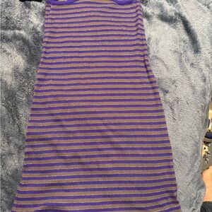 Express Purple and Gray Midi Pencil Dress